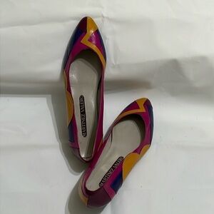 Martinez Valero Pre-owned art deco 1980 jigsaw patterned flats